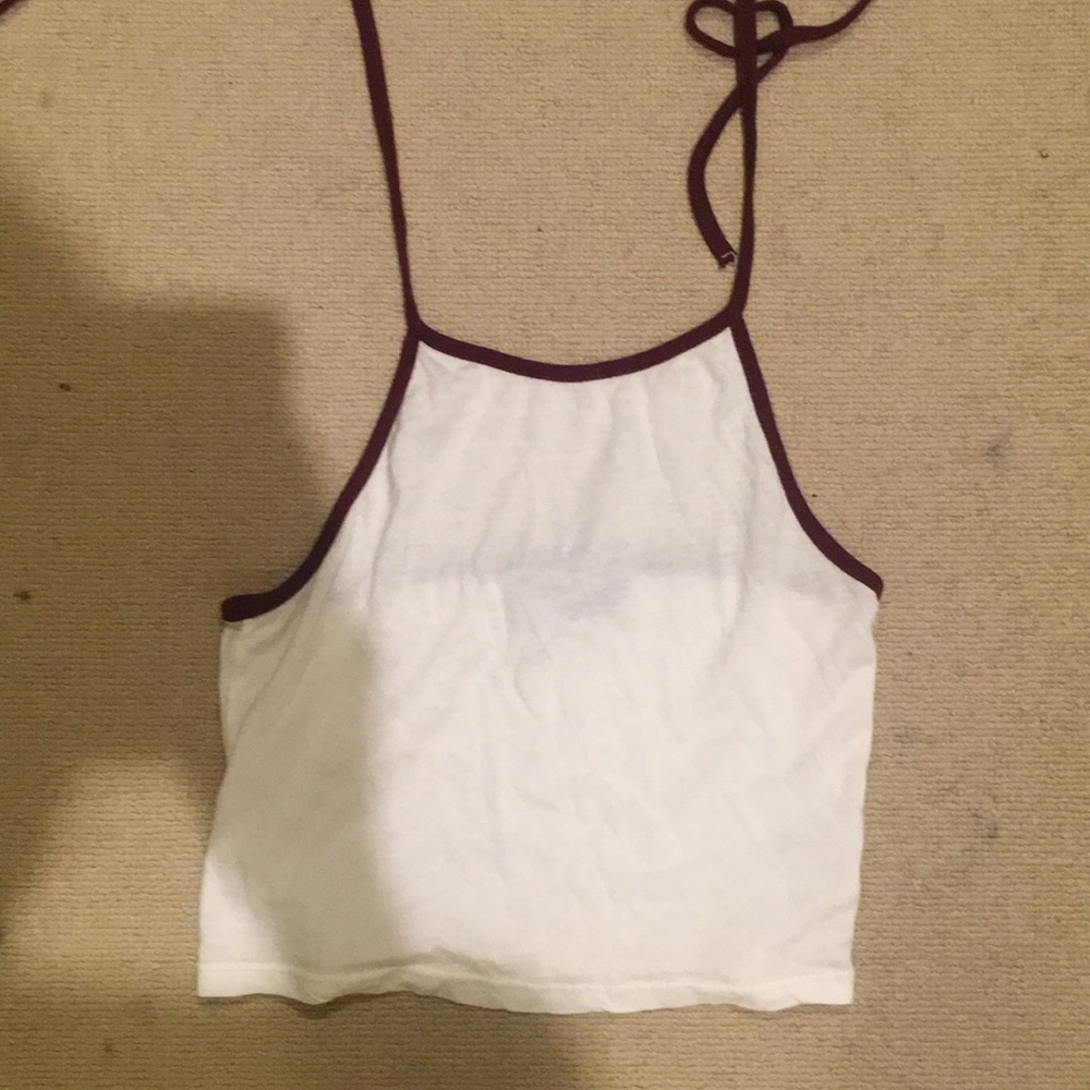 white and maroon brandy melville halter top